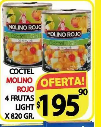 Supermercados Mariano Max Coctel Molino Rojo 4 Frutas Light x 8220 gr oferta