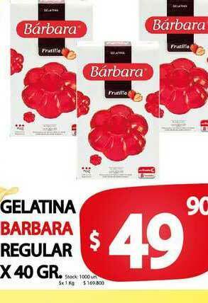 Supermercados Mariano Max Gelatina Barbara Regular x 40 gr oferta