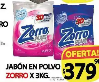 Supermercados Mariano Max Jabón En Polvo Zorro x 3 kg oferta
