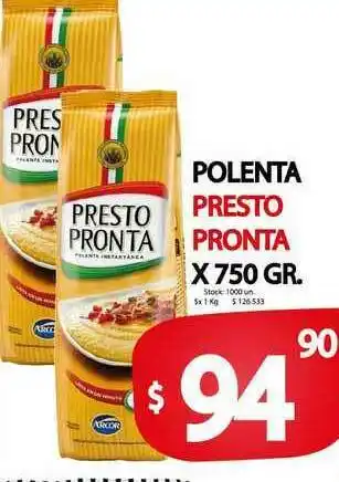 Supermercados Mariano Max Polenta Presto Pronta x 750 gr oferta