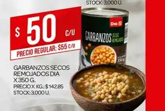Supermercados DIA Garbanzos Seco Remojados Dia x 350 g oferta