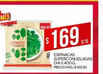 Supermercados DIA Espinacas Supercongeladas Dia x 400 g oferta