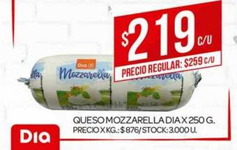Supermercados DIA Queso Mozzarella Dia x 250 g oferta