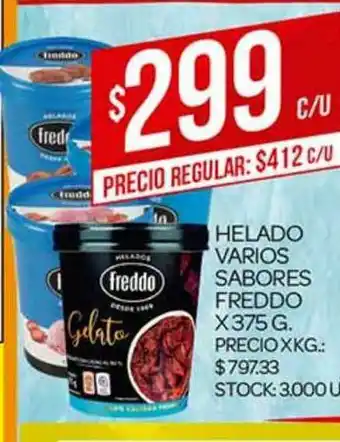 Supermercados DIA Helado Varios Sabores Freddo x 375 g oferta