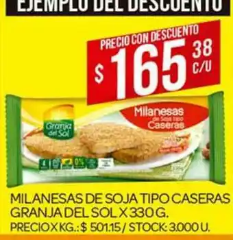 Supermercados DIA Milanesas De Soja Tipo Caseras Granja Del Sol x 330 g oferta