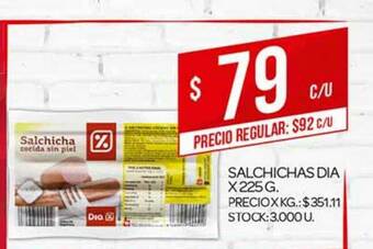 Supermercados DIA Salchichas Dia x 225 g oferta