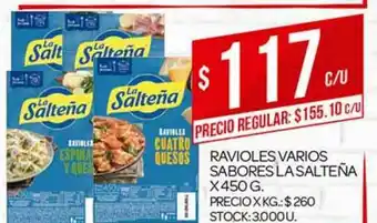 Supermercados DIA Ravioles Varios Sabores La Salteña x 450 g oferta