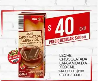 Supermercados DIA Leche Chocolatada Larga Vida Dia x 200 ml oferta