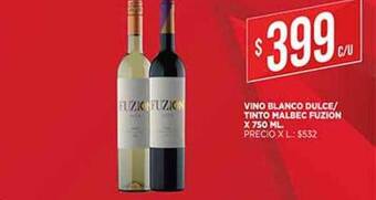 Supermercados DIA Vino Blanco Dulce Tinto Malbec Fuzion x 750 ml oferta