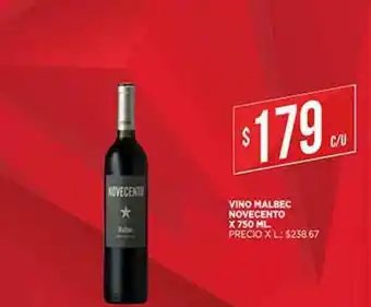 Supermercados DIA Vino Malbec Novencento x 750 ml oferta