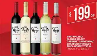 Supermercados DIA Vino Malbec Blanco Dulce Cabernet Sauvignon Chardonnay Rosado Finca Norte oferta