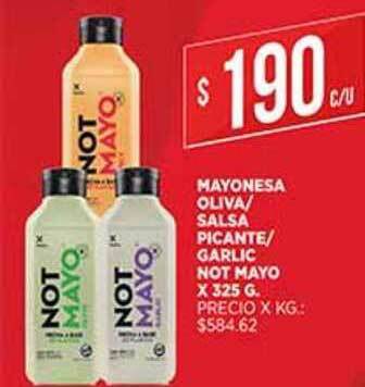 Supermercados DIA Mayonesa Oliva Salsa Picante Garlic Not Mayo x 325 g oferta