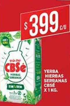 Supermercados DIA Yerba Hierbas Serranas Cbsé x 1 kg oferta