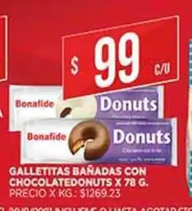 Supermercados DIA Galletitas Bañadas Con Chocolate Donuts x 78 g oferta