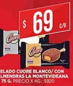 Supermercados DIA Helado Cuore Blanco Con Almendras La Montevideana x 75 g oferta