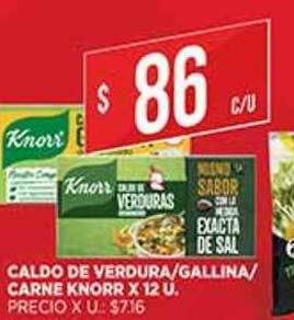 Supermercados DIA Caldo De Verdura Gallina Carne Knorr x 12 u oferta