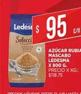 Supermercados DIA Azúcar Rubia Mascabo Ledesma x 800 g oferta