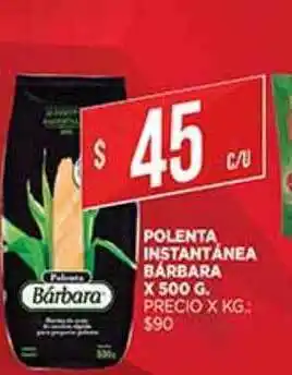 Supermercados DIA Polenta Instantánea Bárbara x 500 g oferta