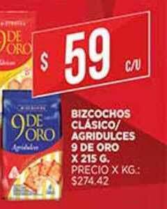 Supermercados DIA Bizcochos Clásico Agridulces 9 De Oro x 215 g oferta