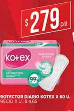 Supermercados DIA Protector Diario Kotex x 60 u oferta
