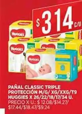 Supermercados DIA Pañal Classic Triple Protección Huggies oferta