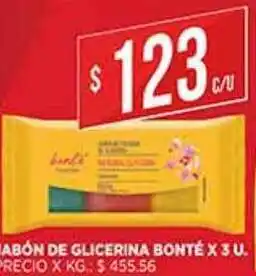 Supermercados DIA Jabón De Glicerina Bonté x 3 u oferta