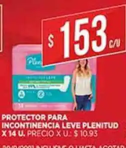 Supermercados DIA Protector Para Incontinencia Leve Plenitud x 14 u oferta