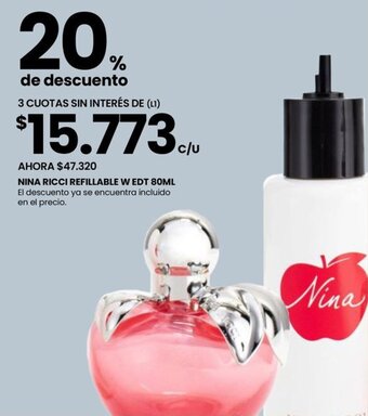 Changomas NINA RICCI REFILLABLE W EDT 80ML oferta