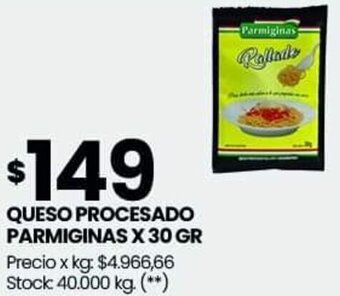 Changomas QUESO PROCESADO PARMIGINAS X 30 GR oferta
