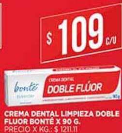 Supermercados DIA Crema Dental Limpieza Doble Fluor Bonté x 90g oferta