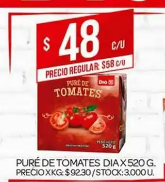 Supermercados DIA Puré De Tomates Dia x 520g oferta