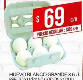 Supermercados DIA Huevo Blanco Grande x 6u oferta