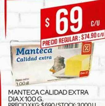 Supermercados DIA Manteca Calidad Extra Dia x 100g oferta
