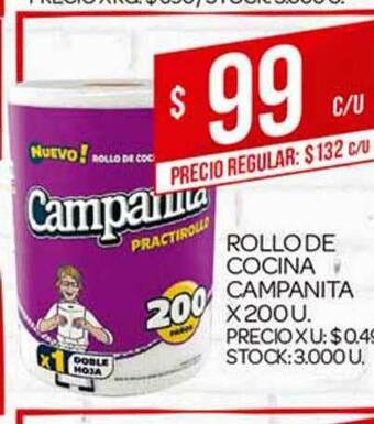 Supermercados DIA Rollo De Cocina Campanita x 200 u oferta