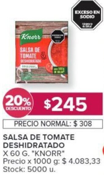 Carrefour KNORR SALSA DE TOMATE DESHIDRATADO X 60G oferta