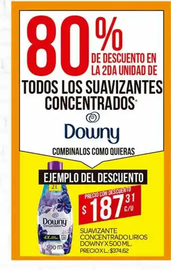 Supermercados DIA Suavizante Concentrado Lirios Downy x 500ml oferta