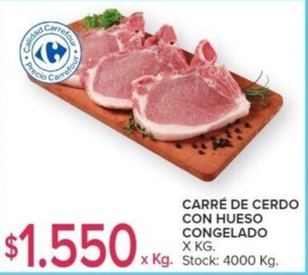 Carrefour CARRÉ DE CERDO CON HUESO CONGELADO X KG. oferta