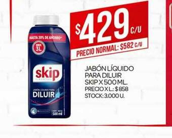 Supermercados DIA Skip Jabón Líquido Para Diluir x 500ml oferta