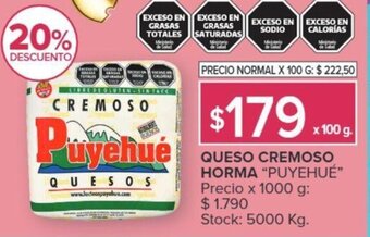Carrefour PUYEHUÉ QUESO CREMOSO HORMA X100G oferta
