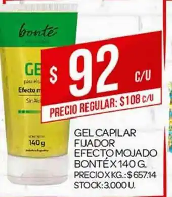 Supermercados DIA Gel Capilar Fijador Efecto Mojado Bonté x 140g oferta