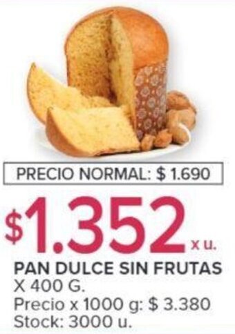 Carrefour PAN DULCE SIN FRUTAS X 400 G. oferta