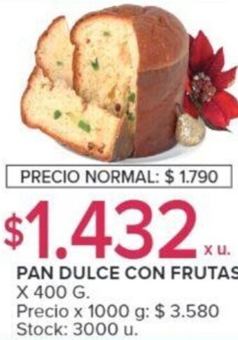 Carrefour PAN DULCE CON FRUTAS X 400 G. oferta