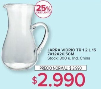 Carrefour JARRA VIDRIO TR 1 2 L 15 7X12X20,5CM oferta