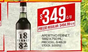 Supermercados DIA Aperitivo Fernet 1882 x 750ml oferta