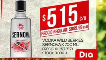 Supermercados DIA Vodka Wild Berries Sernova x 700ml oferta
