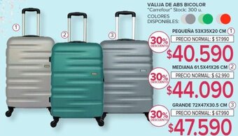 Carrefour VALIJA DE ABS BICOLOR PEQUEÑA 53X35X20 CM oferta