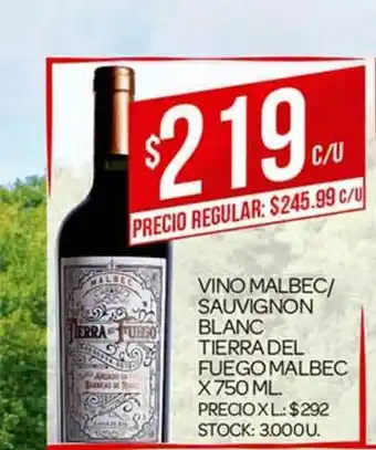 Supermercados DIA Vino Malbec Sauvignon Blanc Tierra Del Fuegomalbec x 750ml oferta