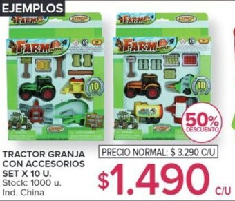 Carrefour TRACTOR GRANJA PRECIO NORMAL: $ 3.290 C/U CON ACCESORIOS SET X 10 U. oferta
