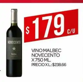 Supermercados DIA Vino Malbec Novecento x 750 ml oferta