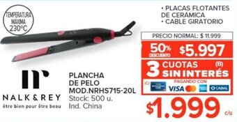 Carrefour PLANCHA DE PELO MOD.NRHS715-20L oferta